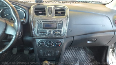 Renault Sandero 2012-UP декоративные накладки (отделка салона) под дерево, карбон, алюминий