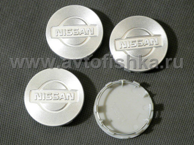 Nissan, все модели крышки ступиц колеса, серебристые, диаметр 59 мм, комплект 4 шт.