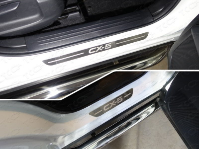 Mazda CX-5 (17–) Накладки на пороги (лист шлифованный надпись CX-5) 4шт